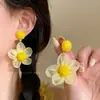 Flor estrela rosa e azul~ Brincos de estrela-do-mar floridos coloridos para mulheres, estilo de férias de primavera e verão, acessórios de orelha super bonitos e únicos