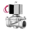 Válvula de Agua de Acero Inoxidable 304 220V Válvula Electromagnética Válvula de Tubería de Control Eléctrico Válvula de Agua Normalmente Cerrada Válvula de Aceite
