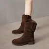 Botas de moda para mujeres petite, botas que aumentan la altura, nuevas botas de moda 2026 para primavera y otoño, botines de tacón alto hasta la mitad de la pantorrilla, botas de plataforma