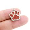 Fornecimento Pronto do Fabricante Tag de Liga para Animais de Estimação 10 Cores Rosa Choque Patinha de Cachorro Pequeno Pingente Placa de Identificação para Cães 17*18mm