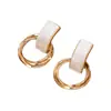 Pendientes Estilo Coreano al por Mayor Círculo Geométrico Nicho Pendientes Exagerados Oro Moda Retro Versátiles Pendientes de Oficina al por Mayor