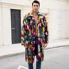 F1010 Outwear Masculino Europeu e Americano Transfronteiriço com Gola de Pelo Sintético Exportação Outono e Inverno Novo Colorido Quente para Homens