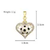 Cobre e Ouro Formato de Coração Tecelão de Sonhos Futebol Moda Cruzamento DIY Joias Cobre Zircônio Microincrustado Pingente