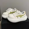 Estilo Coreano Esportivo Casual Verão Novo Sola Grossa Versátil Retro Respirável Sapatos Brancos Tênis Feminino Sapatos Femininos Vermelho