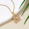 Colar de Urso de Alto Padrão Não Desbota para Mulheres, Aço Titânio Banhado a Ouro Cobre Zircônia Microcravejada, Corrente de Clavícula Estilo Fresco, Fofo e Doce