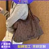 Bolsa de Ombro Única Grande Capacidade da Moda Feminina Verão 2026 Nova Bolsa de Ombro Única Casual Retro de Bolinhas Bolsa de Mão para o Trabalho