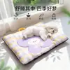 Estilo Primavera y Verano Fresco Cuadros Bloqueo de Color Esterilla Portátil Cama para Perro Teddy Cama Fresca Transpirable para Gato Esterilla para Dormir Suministros para Mascotas