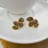 Pendientes Únicos de Oro Negro con Hojas de Zirconia Completa Pendientes de Moda Creativos con Diseño de Hoja Pendientes de Lujo Exquisitos