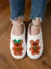 Stock Listo Zapatillas de Algodón Bordadas con Toalla Transfronterizas Halloween Imitación Felpa de Oso Pardo Calientes para Interior del Hogar Antideslizantes de Punta Cerrada