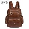 Mochila de Cuero Encerado Serie Ligera JMD Mochila Casual Coreana Unisex Mochila Retro para Computadora de Cuero Genuino