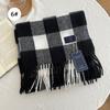 Bufanda a Cuadros de Combinación de Colores Clásicos Otoño e Invierno Bufanda Cálida de Invierno con Sentido Avanzado Bufanda a Cuadros Versátil Estilo JK Universitario