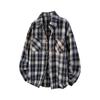 Outono 2025 Nova Camisa Casual Xadrez Solta Gola Lapela Jaqueta Simples Masculina Tamanho Plus Camisa Versátil Roupa Masculina