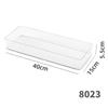 Caja de almacenamiento apilable para escritorio, papelería, pegatinas, notas adhesivas, lápices, artículos diversos, estrecha, larga, acrílica transparente