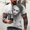 Fábrica atacado comércio exterior Europa e Estados Unidos Cavaleiro das Trevas palhaço poker 3D impressão masculina manga curta t-shirt