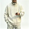 Estilo Novo Europeu e Americano Outono e Inverno Masculino Gola Redonda Tricô Jacquard Retrô Suéter Jovem Casual Cardigã Peça Externa Masculino