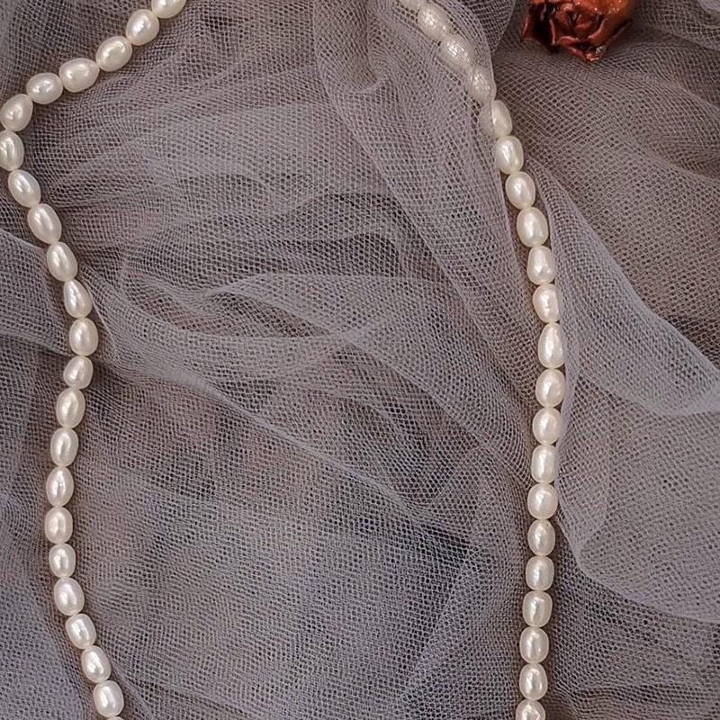 欧美复古玫瑰花朵项链 小众设计感14k注金珍珠项链