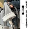 Pantalones Deportivos Grises Acampanados para Mujer Otoño e Invierno 2026 Cálidos con Forro de Polar Adelgazantes Micro-Acampanados para Figuras Pequeñas Pantalones de Chándal Casuales Estilo Americano
