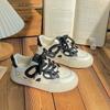 Baikuang Original Niche Design Sapatos Femininos 2023 Verão Estudante Esportes Sapatos de Couro Feminino Estilo Americano Retro Casual Tênis