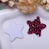Versão Coreana da Nova Série de Impressão Estampa de Leopardo Estrela de Cinco Pontas Acrílico DIY Colar Clipe Lateral Presilha de Cabelo Corrente para Celular Flor para Sapato