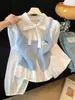 Conjunto de Moda Femenina Nuevo Otoño 2026: Camisa Sencilla de Manga Larga, Top Dulce, Blusa Blanca con Empalme, para Mujer A13751