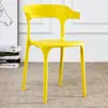 Cadeira de Plástico com Encosto Simples, Cadeira de Jantar Nórdica para Uso Doméstico, Cadeira de Plástico Econômica para Adultos, Cadeira Espessada em Forma de Chifre
