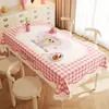 Toalha de Mesa Xadrez Minimalista Impermeável à Prova de Óleo Lavável Estilo Creme Tapete para Mesa de Jantar Retangular Tapete para Mesa de Centro Estilo Ins