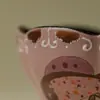 Cerámica Rústica Pastel Pintada a Mano Rosa Suave Pez Flor de Ensueño Borde Taza de Maestro Cerámica Vintage Taza de Degustación de Té Set de Té Kung Fu
