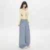 Pantalones Casuales de Moda Nuevos de Verano Cuadros Cintura Elástica Pierna Ancha Sueltos Adelgazantes Caída Longitud de Piso Soporte Dropshipping