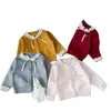 Suéter para Niña Otoño Invierno 2026 Estilo Coreano Moda Punto de Encaje de Lunares Prenda Superior Versátil para Niña Ropa Exterior Cárdigan
