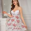 Suministro transfronterizo Europa y Estados Unidos comercio exterior lencería sexy sexy para mujer con tirantes estampado encaje pijama pijama