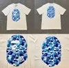 Marca da moda atacado transfronteiriço para comércio exterior Amazon: camiseta de manga curta tubarão de alta resistência, camiseta cabeça de macaco BAPE