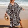 Explosões Transfronteiriças Blusa de Praia Estampada Europeia e Americana Feita à Mão Solta Tamanho Grande Saída de Praia para Bikini