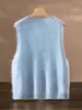 Suéter de Lana Cepillada, Estilo Primavera, Chaleco de Punto de Cachemira de Gama Alta con Cuello en V, Chaleco para Superponer, Top de Felpa sin Mangas para el Trabajo