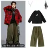 Sudadera con capucha y cremallera para niños de Street Dance con Graffiti, Conjunto de Ropa para Actuación, Pantalones Cargo Hip Hop para Niños, Ropa de Actuación Hip Hop de Moda para Niños