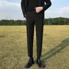 Pantalones de Traje para Hombre del Territorio del Norte Otoño e Invierno con Efecto de Caída, Pantalones Rectos de Moda Estilo Coreano para Hombre, Pantalones Cropped Ajustados para Jóvenes