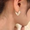 Pendientes de Corazón de Esmalte Blanco de Lujo Ligero y de Gama Alta para Mujer, Pendientes de Moda Pequeños y Exquisitos, Nuevos Accesorios de Oreja de Moda