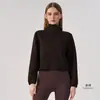 Sudadera Deportiva con Cuello Alto y Media Cremallera para Mujer, Corta, Holgada, Ropa de Fitness, Top con Hombros Caídos, Ropa para Correr, Entrenamiento, Yoga, Manga Larga