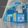 Design e produção de expositores de tinta para celular em shopping centers, reciclagem de filmes multiponto e prateleiras de guia de vitrine de reparo