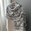 Lenço de Algodão e Linho Dignificado Retrô Feminino Longo 180X90 Respirável Macio Outono e Inverno Quente Xale Transfronteiriço Nova Roupa Exterior