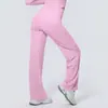 Pantalones de Yoga de Nuevo Estilo con Sensación de Segunda Piel de Secado Rápido de Cintura Alta Levanta Glúteos para Correr al Aire Libre Deportes Pantalones de Pierna Ancha Caídos de Pierna Recta Pantalones de Fitness