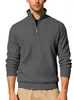 Nueva ropa para hombre transfronteriza europea y americana de Amazon: sudadera deportiva casual de manga larga con media cremallera, talla grande, de sarga jacquard acanalada