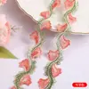 Lace Bordado Solúvel em Água 3cm Gradiente Multicolorido Estilo Étnico Ventilador Renda Acessórios para Roupas Tecido DIY
