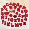 5cmQ Teia de Aranha Gorducha Letra Número Patch de Bordado Autoadesivo Patch Decorativo para Bordado DIY em Diário/Computador Patch de Tecido
