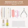 Conjunto de Ferramentas para Manicure, Conjunto Completo de Tesouras para Cutículas, Cuidados com a Manicure, Caixa Organizadora de Lixas e Polidores, Dedicado a Salões de Unhas