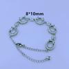Porta vacío bañado en plata 925 para manualidades, Pulsera de cobre puro hecha a medida, Porta vacío para pulsera bañado en oro blanco, Procesamiento de incrustación de piedras preciosas