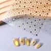Nuevas pegatinas de arte para uñas transfronterizas: formas de estrella metálicas con láser doradas y plateadas de dibujos animados, pentagramas grandes y pequeños, pegatinas de uñas adhesivas con láser