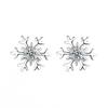 Pendientes de copo de nieve de plata de ley S925 con diamantes, Corea del Sur, temperamento simple, versátiles, regalo de Navidad, cumpleaños, joyería al por mayor