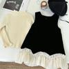 Roupas Infantis Pequena Princesa Vestido de Veludo para Meninas Outono e Inverno 2025 Estilo Primavera e Outono Vestido Bebê Infantil com Forro de Lã Vestido Colete