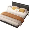 Cama flotante con estructura de hierro para dormitorio principal, adecuada para uso individual o doble, estructura de cama tatami simple y moderna para casa de huéspedes o habitación de alquiler