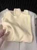 Suéter Vermelho de Ano Novo para Mulheres, Outono e Inverno Quente com Gola Alta Pequena, Camiseta Base de Tricô Versátil Macia e Básica para Camadas